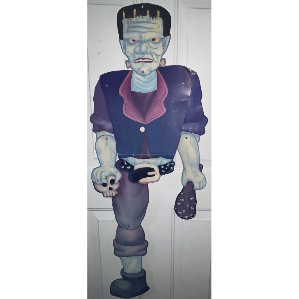 Vintage Beistle Co. Jointed 80’s Frankenstein Halloween Decoration 47” X  18”